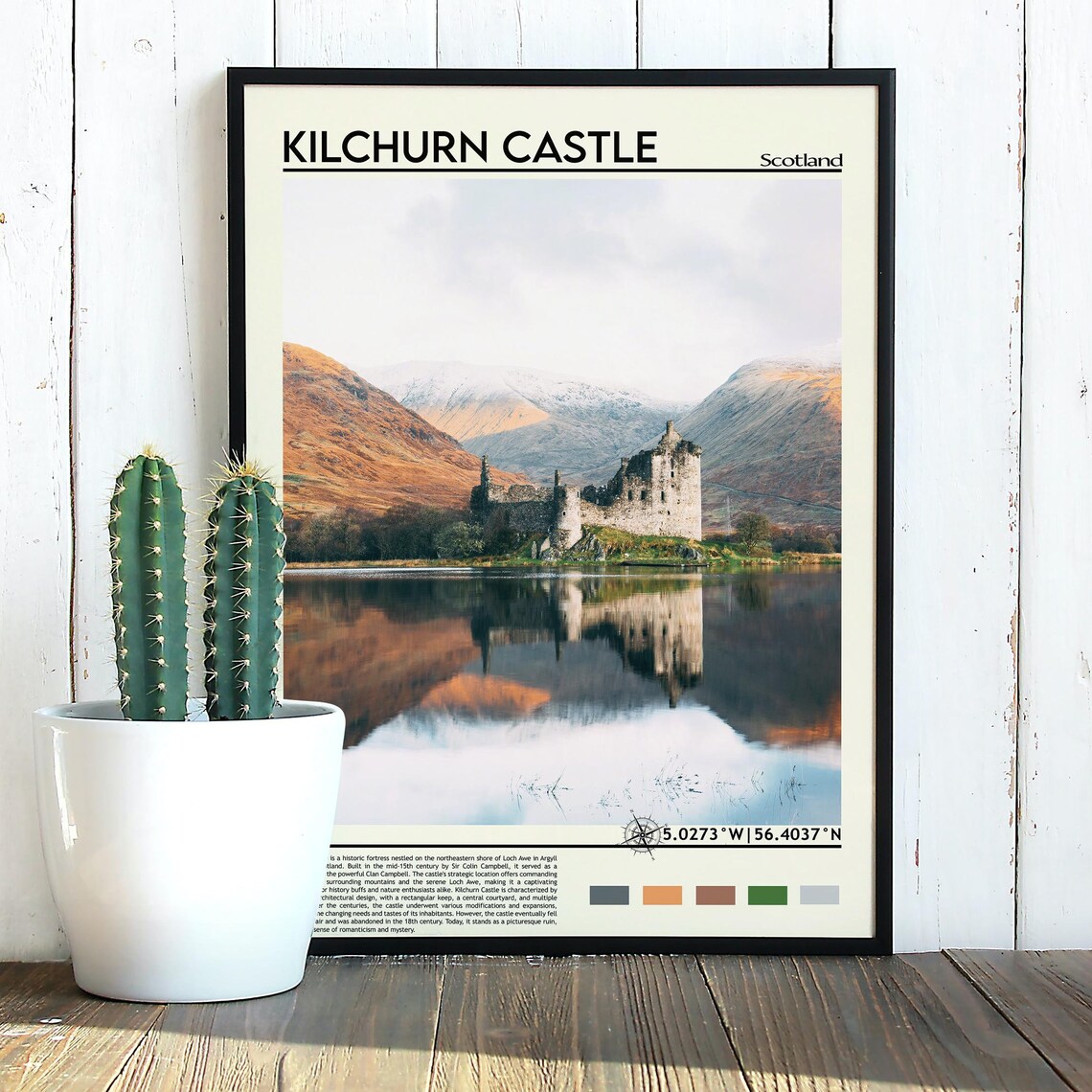 Kilchurn Castle Scotland Loch Awe Ruins Mountain Lake Travel Print - Image 4