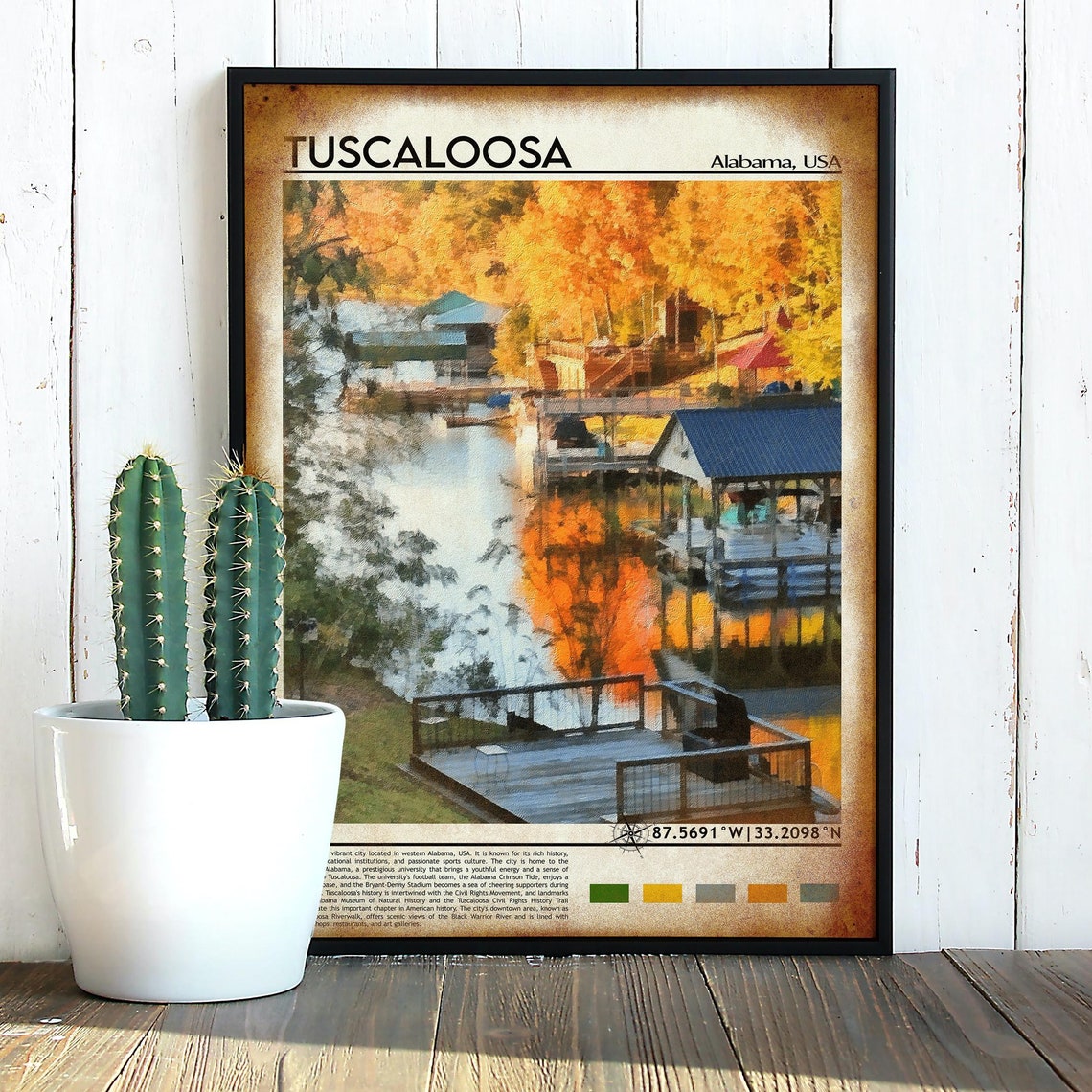 Tuscaloosa Print Tuscaloosa Poster Tuscaloosa Wall Art Tuscaloosa Travel Tuscaloosa Art Print Tuscaloosa Artwork Alabama Art Print - Image 3