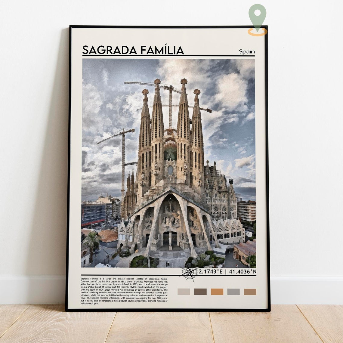 Sagrada Familia Barcelona Spain Basilica Architecture Travel Poster - Image 5
