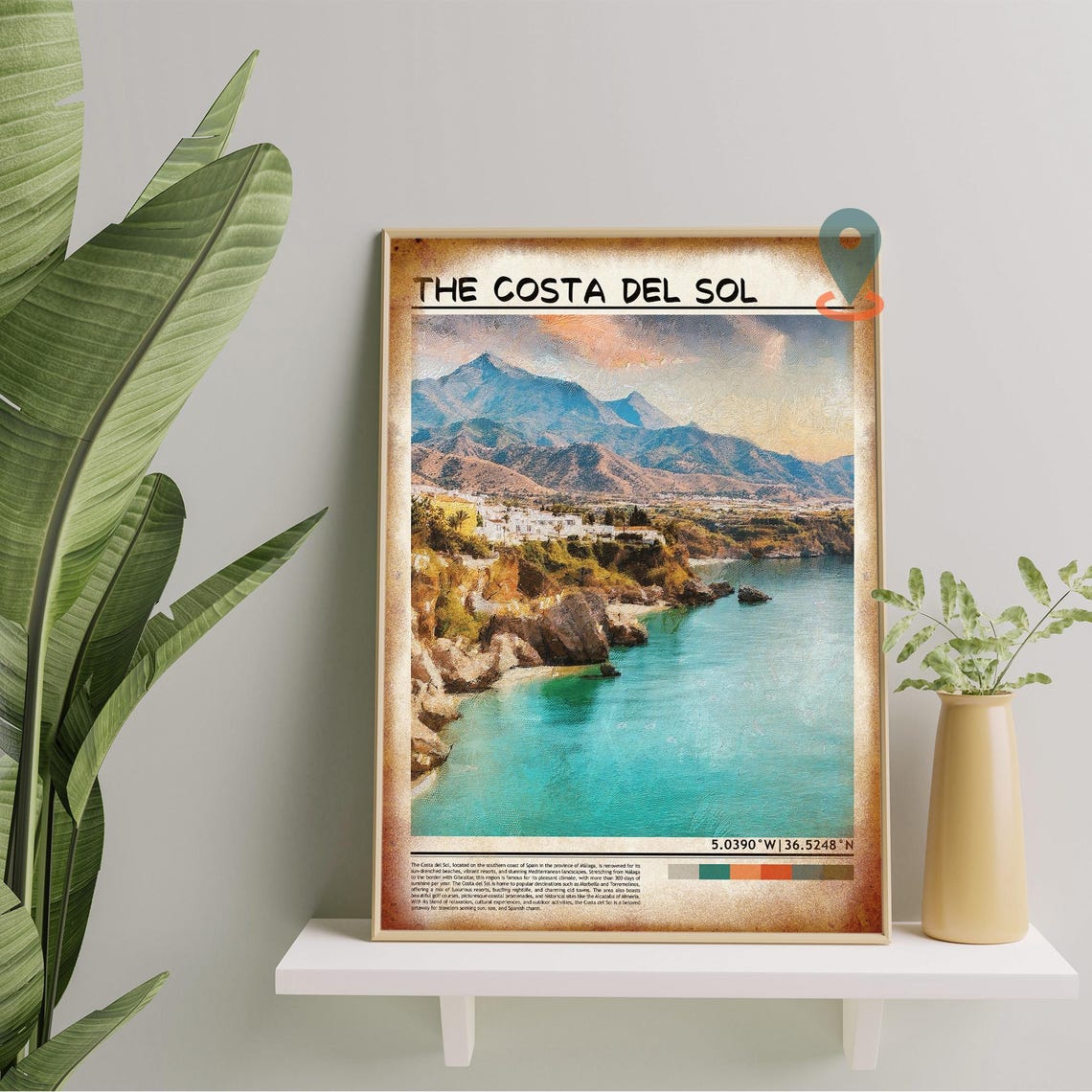 The Costa Del Sol Spain Turquoise Cliffs Coast Travel Poster - Image 5
