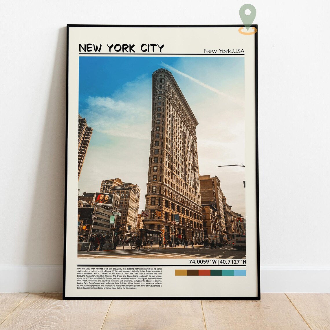 New York City Historic Flatiron Building Street Corner Poster - Image 4