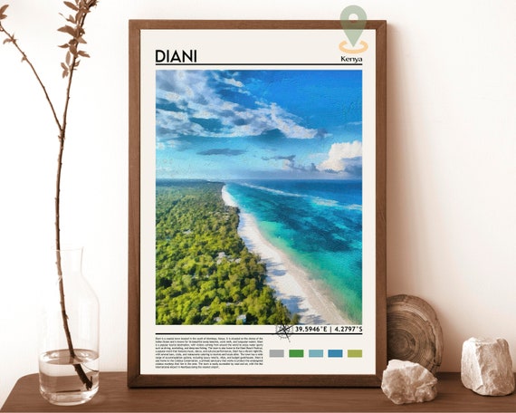 Diani Print Diani Poster Diani Wall Art Diani Travel Diani Art Print Diani Artwork Diani Photo Diani Kenya Print Diani Beach Ukunda