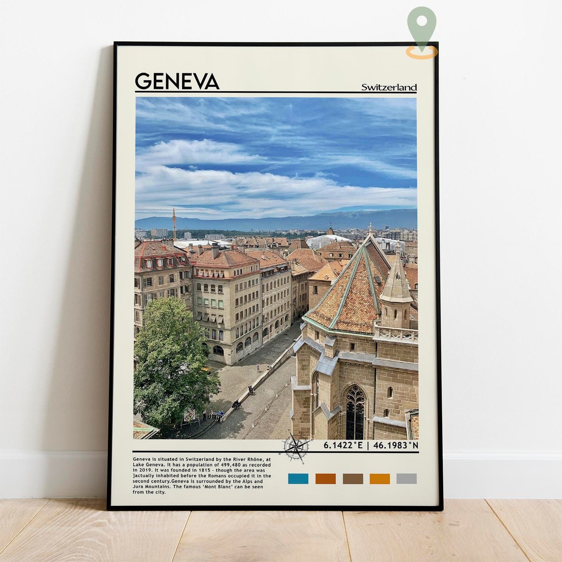Geneva Print Geneva Art Geneva Poster Geneva Photo Geneva Poster Print Geneva Painting Switzerland Travel Poster Geneva City Gift - Image 2