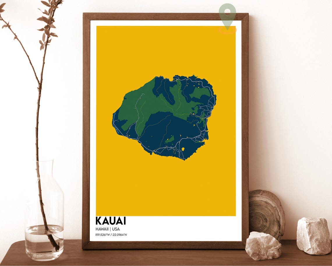 Kauai Map Kauai Map Print Kauai Wall Art Kauai Travel Poster Kauai Poster Kauai Photo Kauai City Map Kauai Hawaii Poster - Image 6