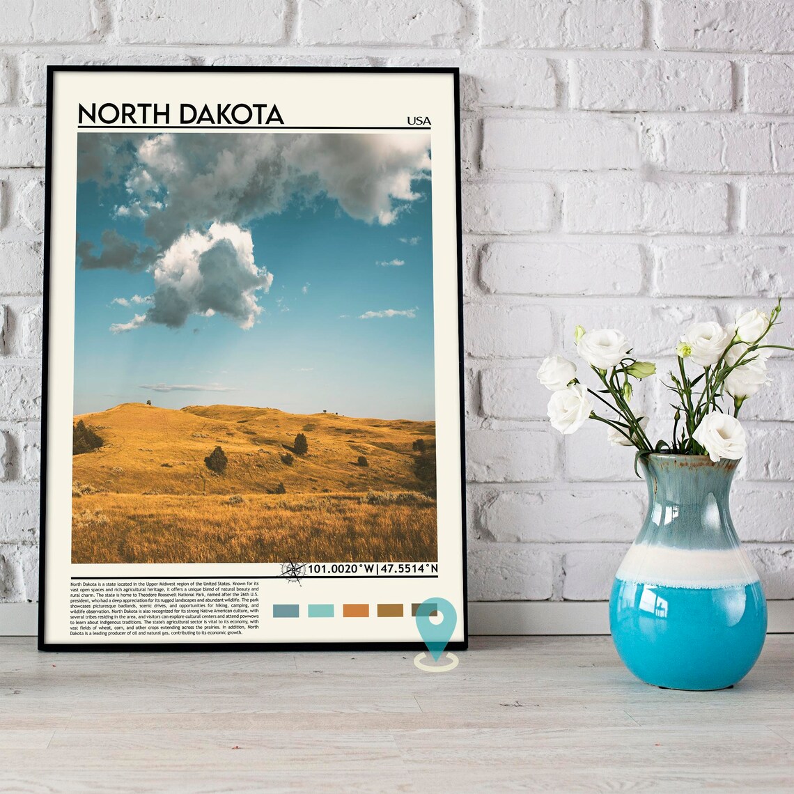 North Dakota USA Golden Prairie Hills Under the Big Sky Poster - Image 5