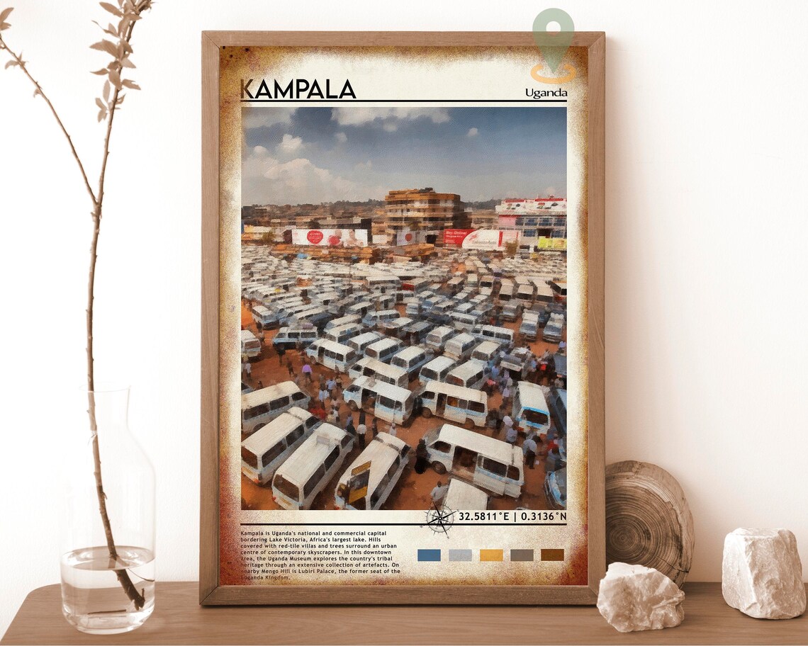 Kampala Uganda Bustling Taxi Park City Life Africa Travel Poster - Image 6