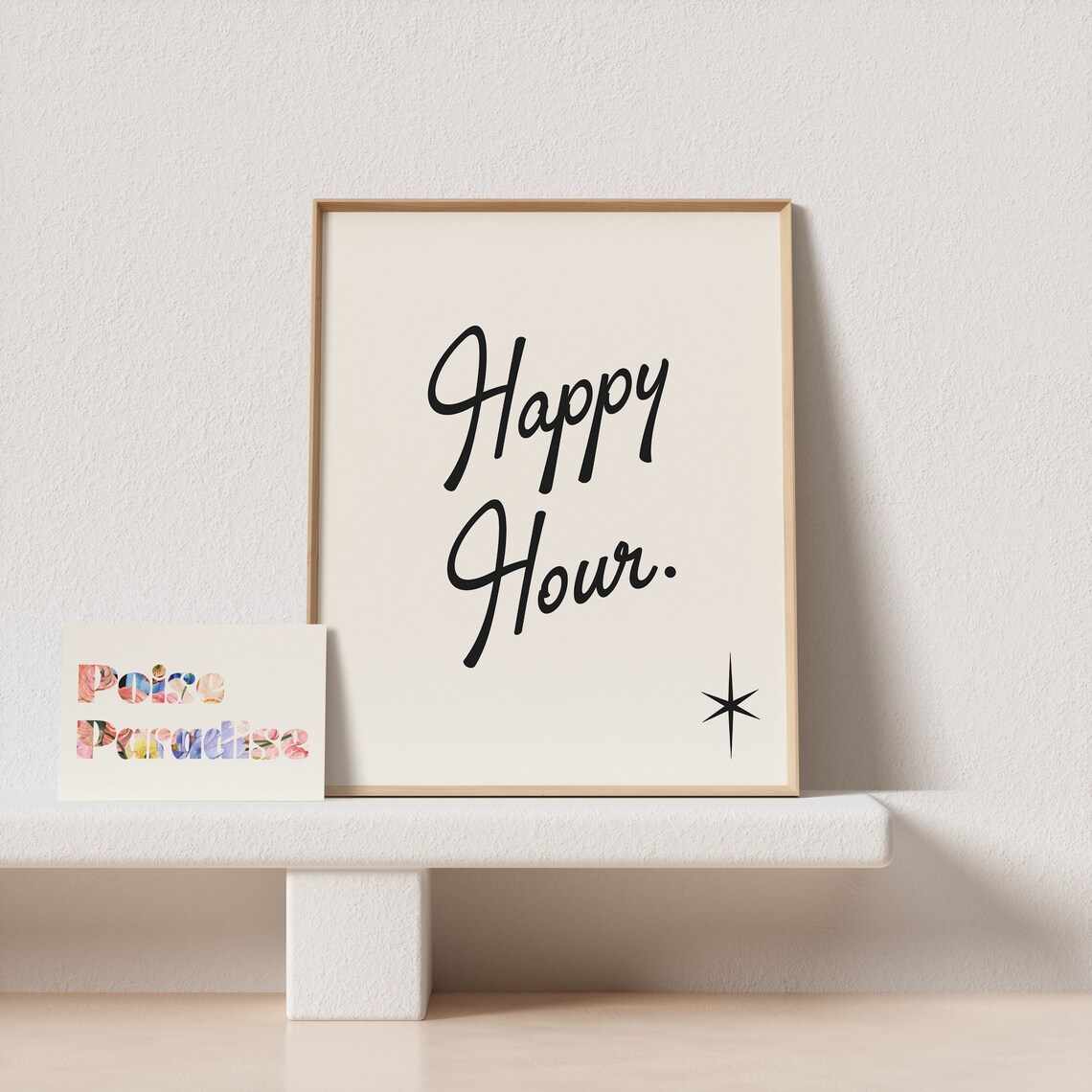 Happy Hour Mid-Century Typography Art Print - Image 4