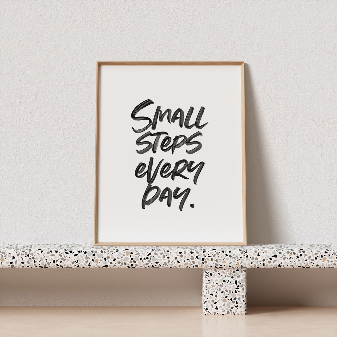 Small Steps Every Day Brush Script Motivational Progress Art Poster - Image 2