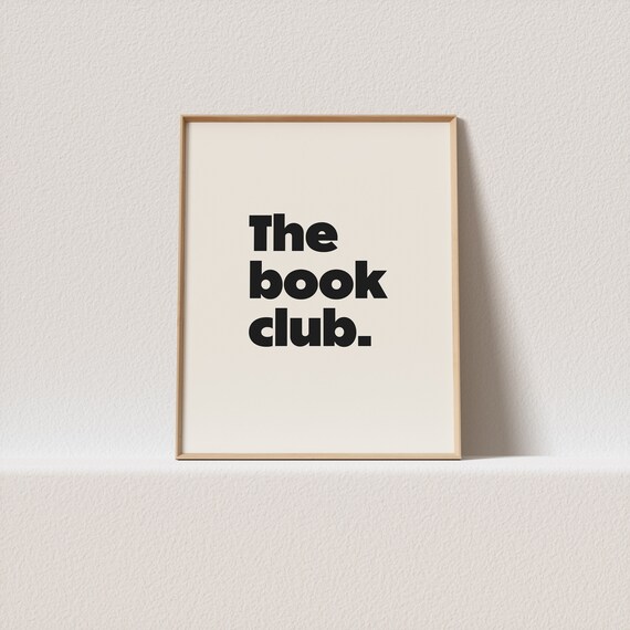 The Book Club Bold Minimal Typography Poster For Readers And Libraries