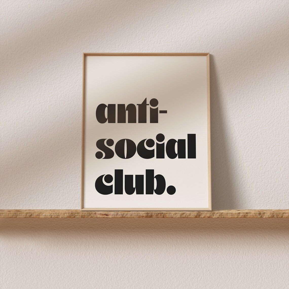 Anti Social Club Retro Bold Quote Poster For Introvert Bedroom Walls - Image 2