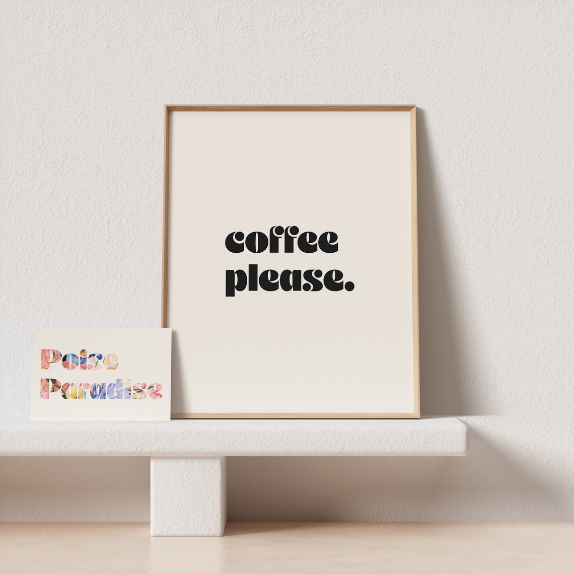 Coffee Please Groovy Retro Lowercase Typography Cafe Art Poster - Image 4