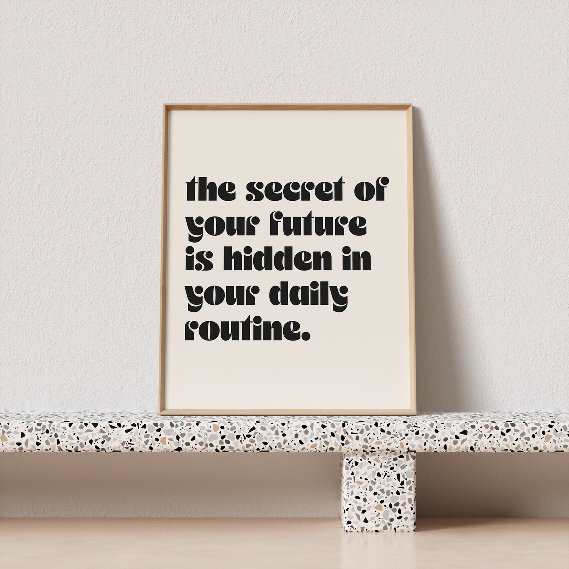 The Secret of Your Future Minimal Quote Poster in Retro Bold Type - Image 2