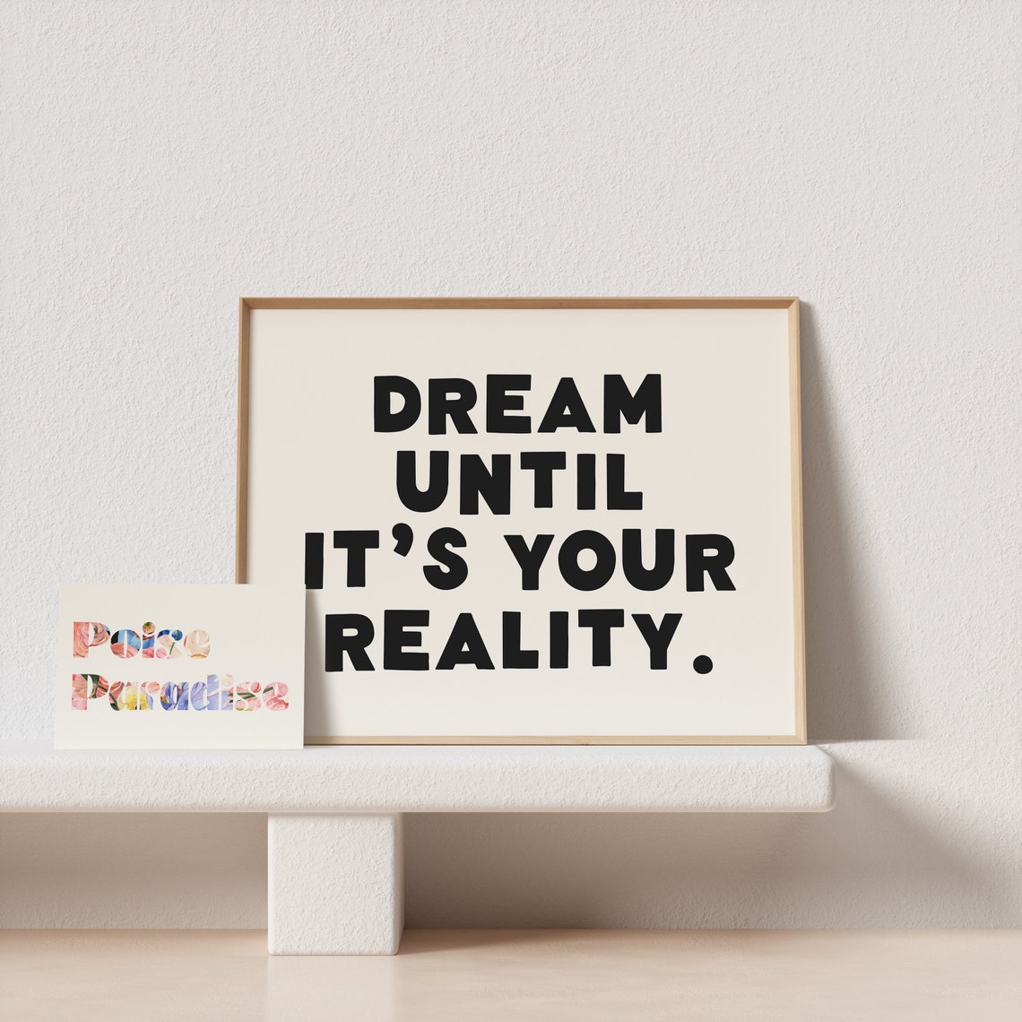 Dream Until Its Your Reality Bold Black Motivation Quote Poster - Image 4