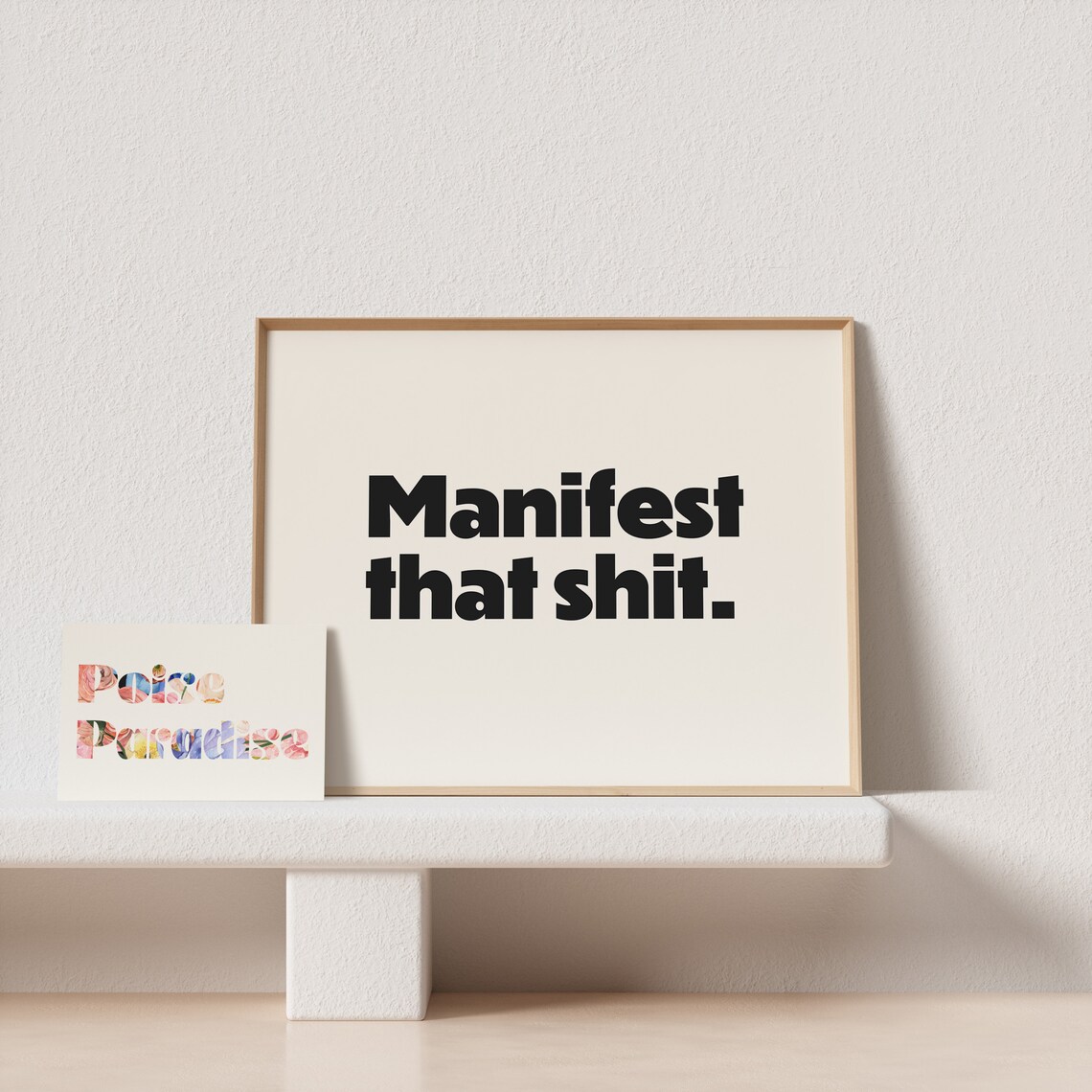 Manifest That Shit Retro Typography Art Print - Image 4