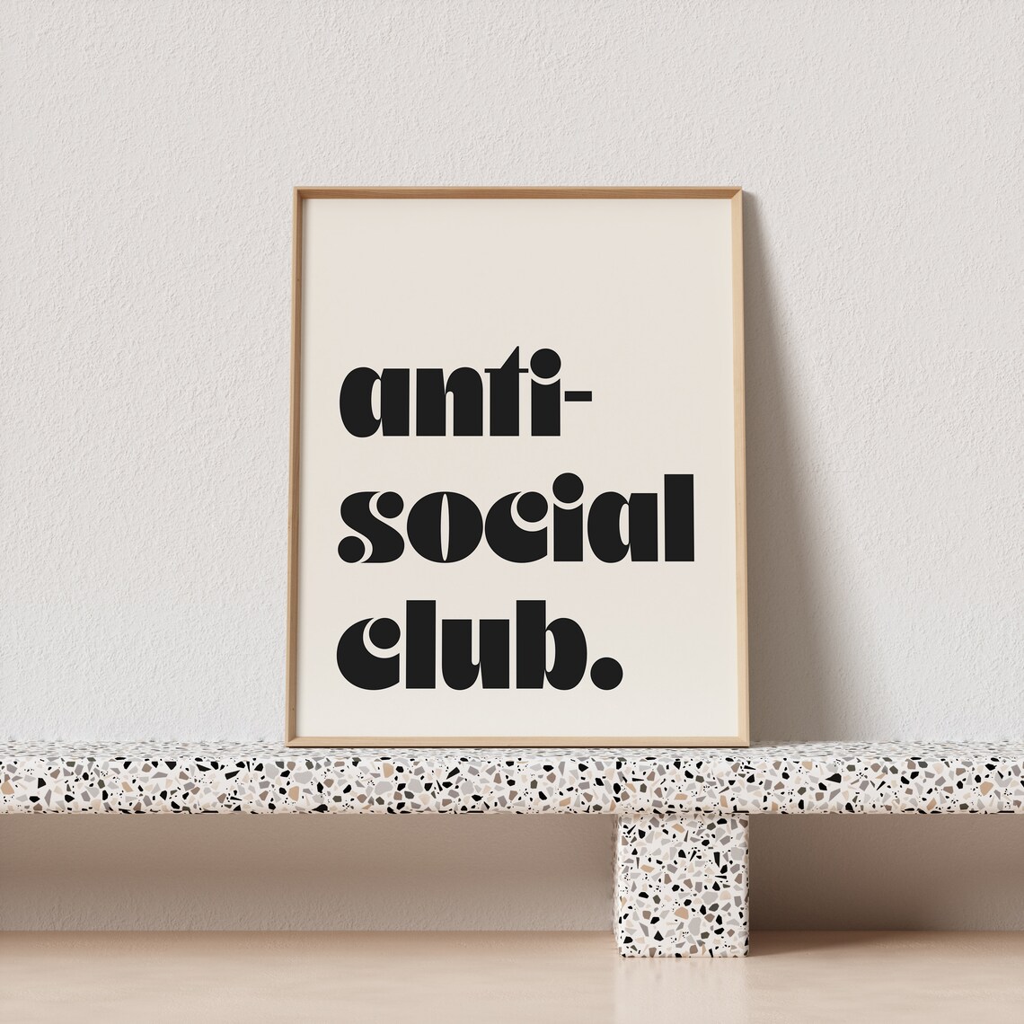 Anti Social Club Retro Bold Quote Poster For Introvert Bedroom Walls - Image 3