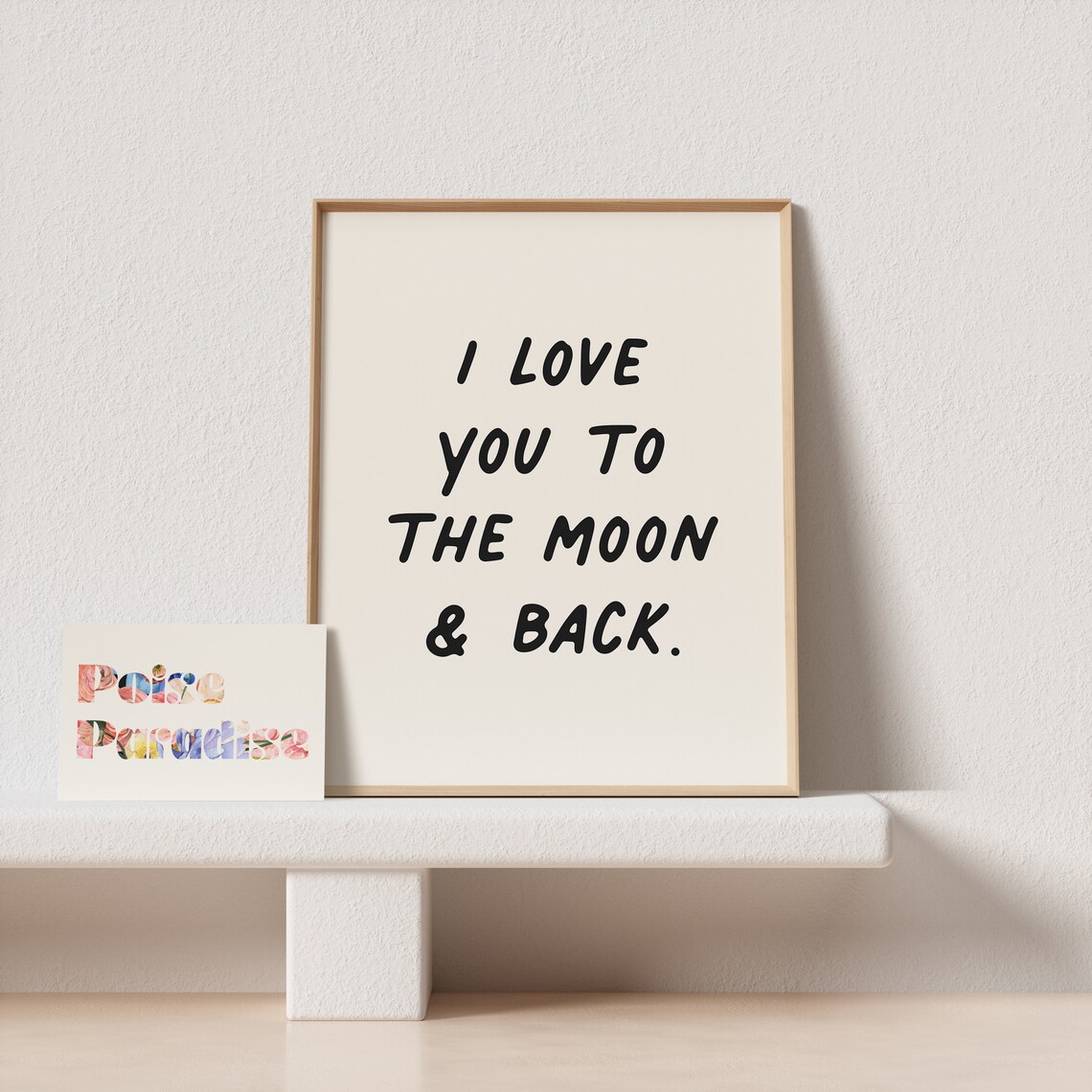 I Love You To The Moon And Back Handwritten Love Quote Poster - Image 4