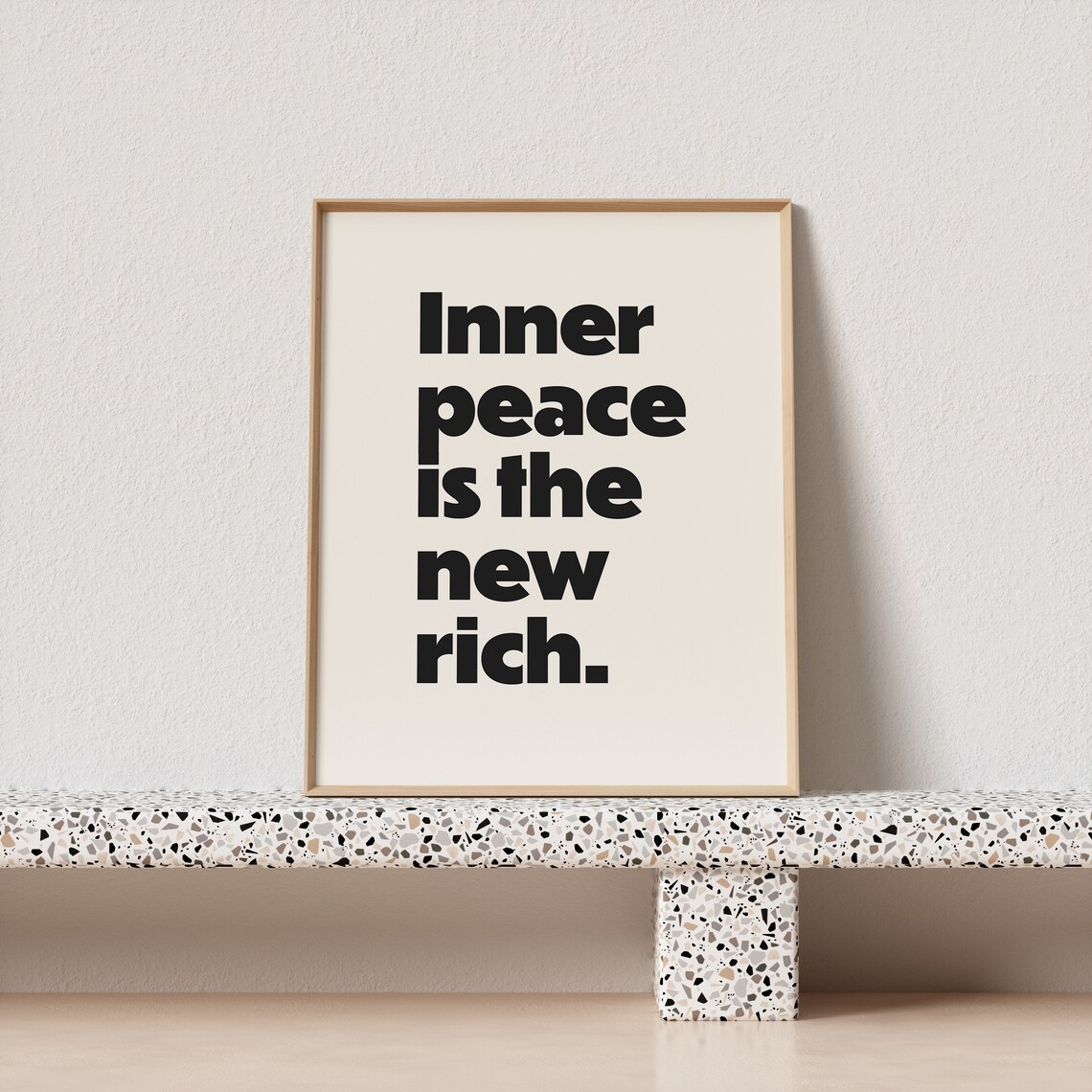 Inner Peace Is The New Rich Minimal Typography Art Print - Image 3