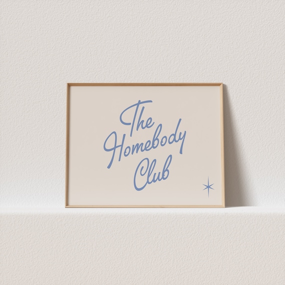 The Homebody Club Beige Blue Poster Print