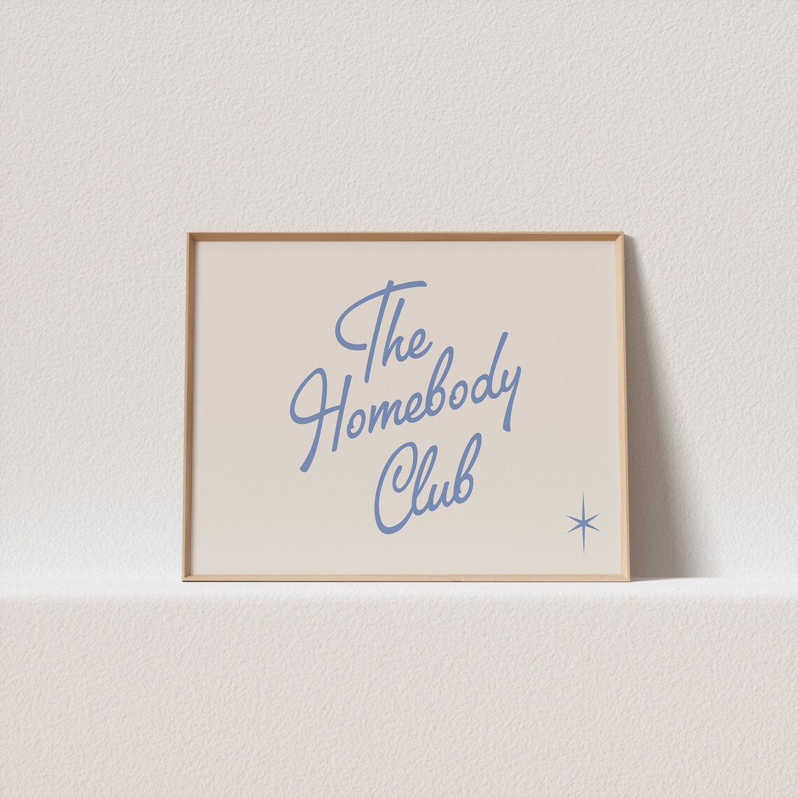 The Homebody Club Beige Blue Poster Print