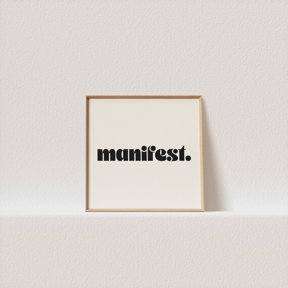Square Retro Poster Manifest Retro Typography A Must Have For Your Gallery Wall A Click Away To Be Yours Forever