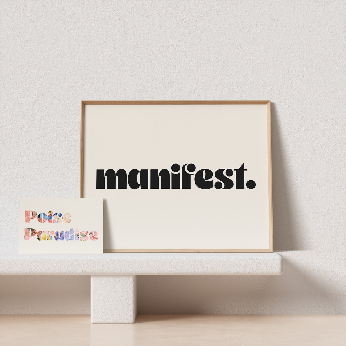 Manifest Bold Lowercase Retro Typography Horizontal Cream Poster - Image 4