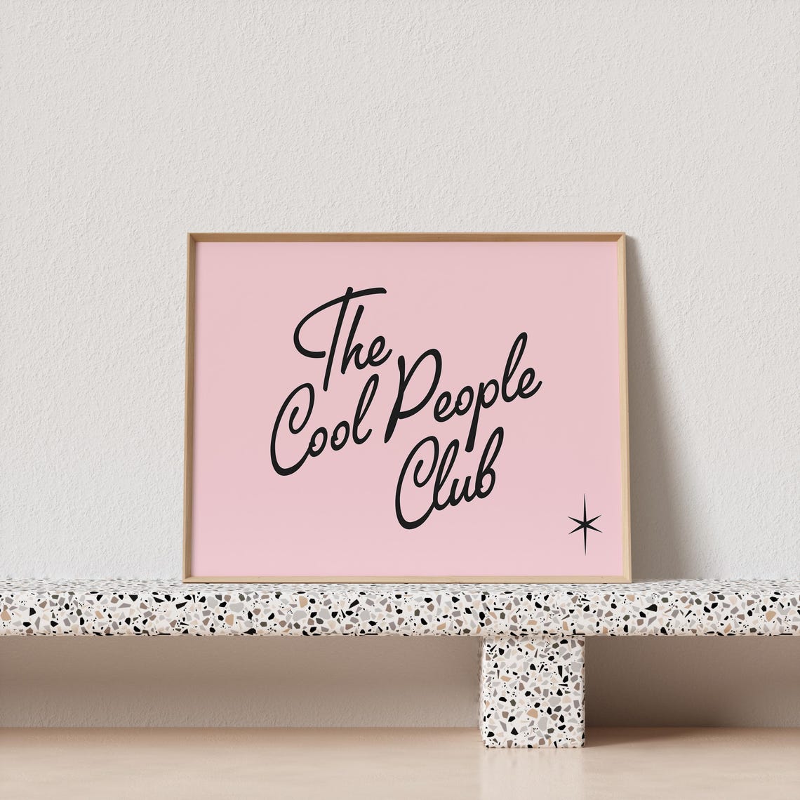 The Cool People Club Pink Retro Script Preppy Wall Quote Poster - Image 4