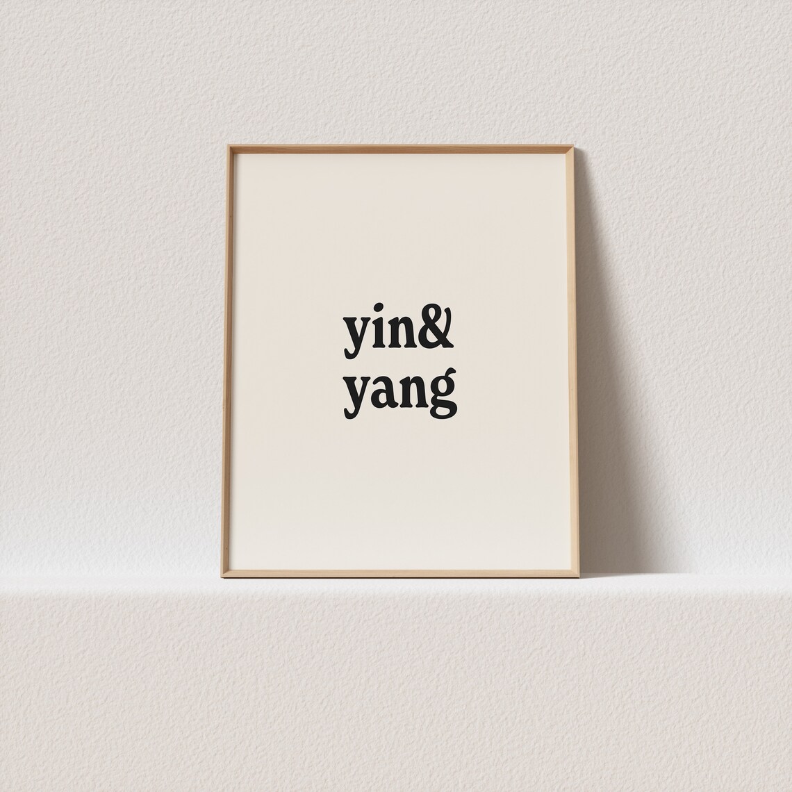 Yin And Yang Minimal Serif Typography Zen Balance Quote Poster