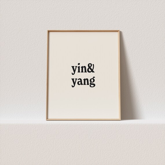 Retro Art Print Yin Yang Stunning Typography A Must Have For Your Gallery Wall A Click Away To Be Yours Forever