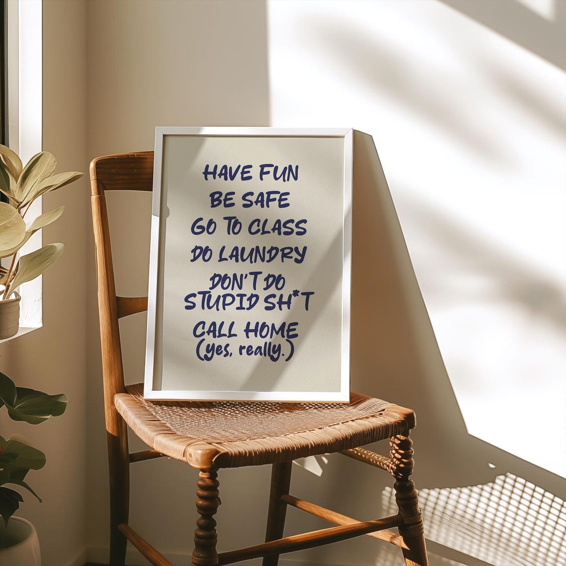 Have Fun Be Safe Funny Dorm Rules College Gift Typography Poster - Image 2