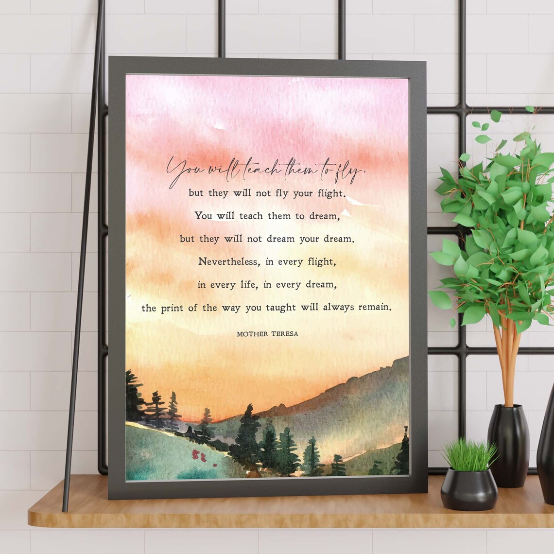 You Will Teach Them To Fly, Mother Teresa Art Print - Image 2