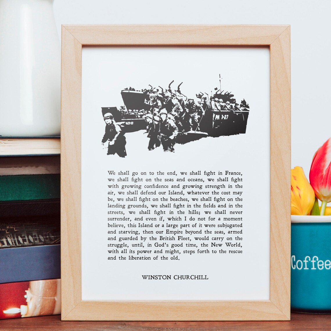 Winston Churchill Military Quote Wall Art Print - Image 2