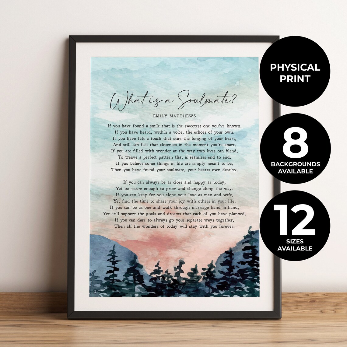 What Is A Soulmate? Emily Matthews Love Poem Print