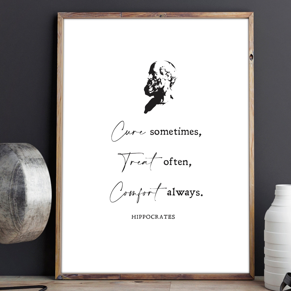 Hippocrates Minimalist Quote Art Print for Nurses