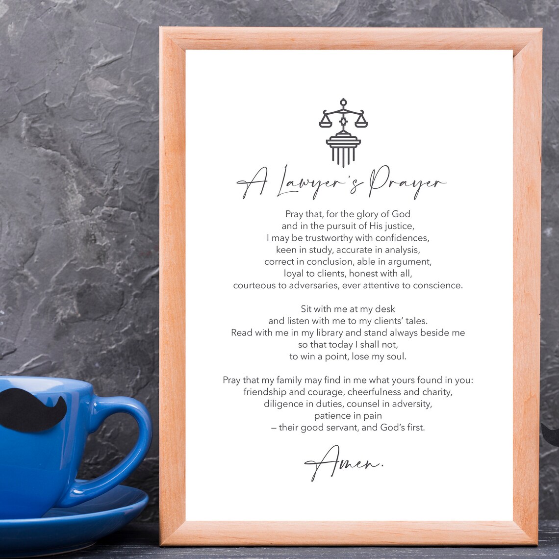 Lawyer's Prayer, Christian Minimalist Art Print