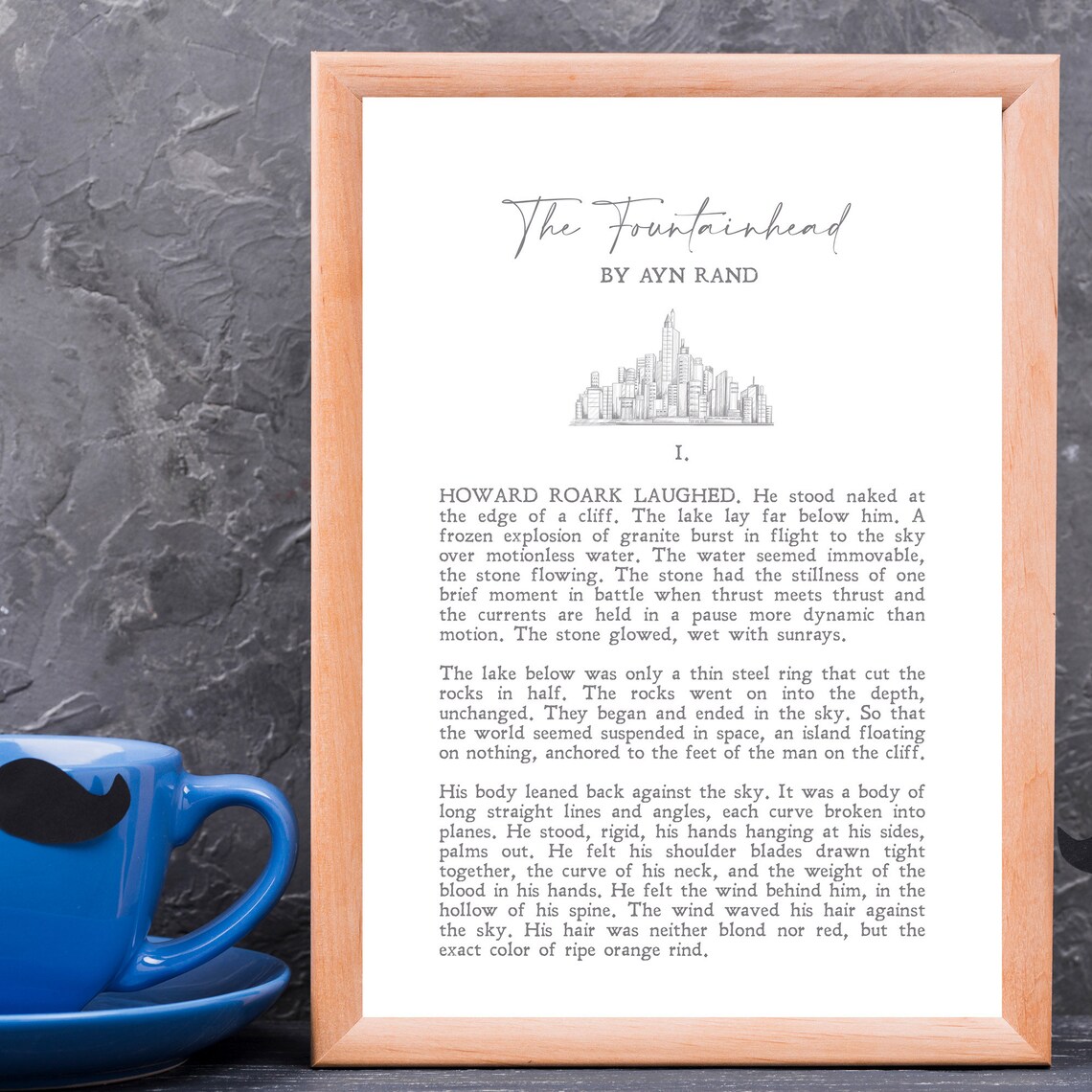 The Fountainhead Minimalist Literary Quote Art Print - Image 2