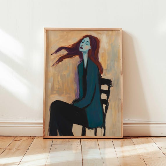 Fashion Wall Art Whimsical Figurative Eclectic Modern Portrait Colorful Acrylic Print Playful Expressionist Painting