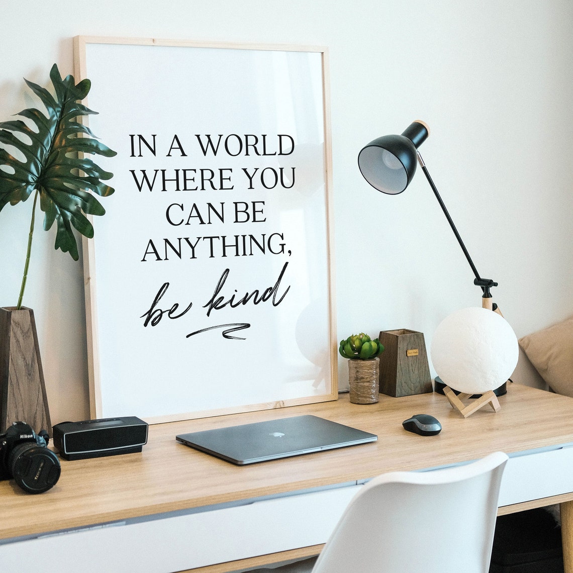 In A World Where You Can Be Anything Be Kind Inspirational Quote Poster - Image 3