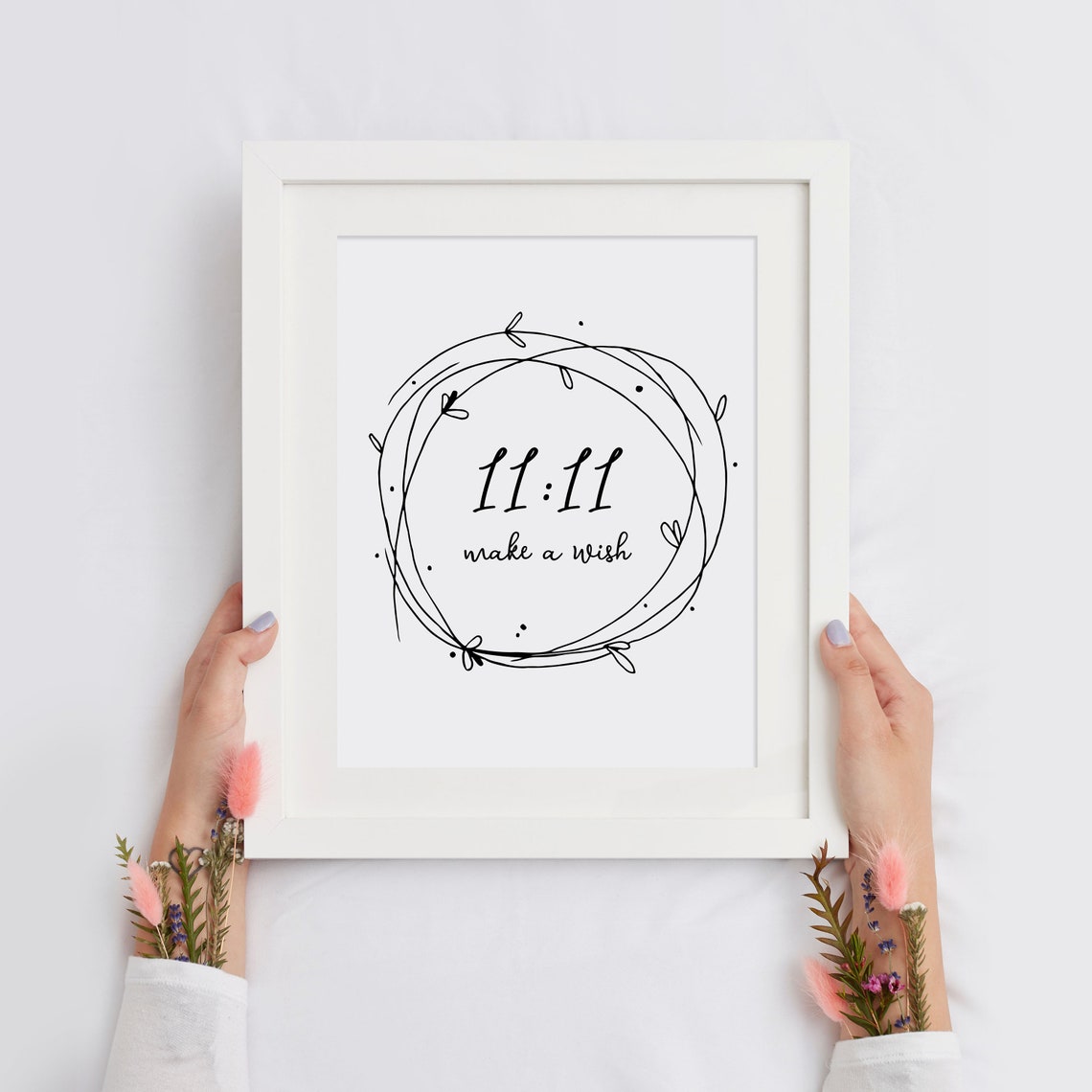 1111 Make A Wish Print Angel Number Sign Affirmation Poster 1111 Manifesting Inspirational Wall Art Instant - Image 2