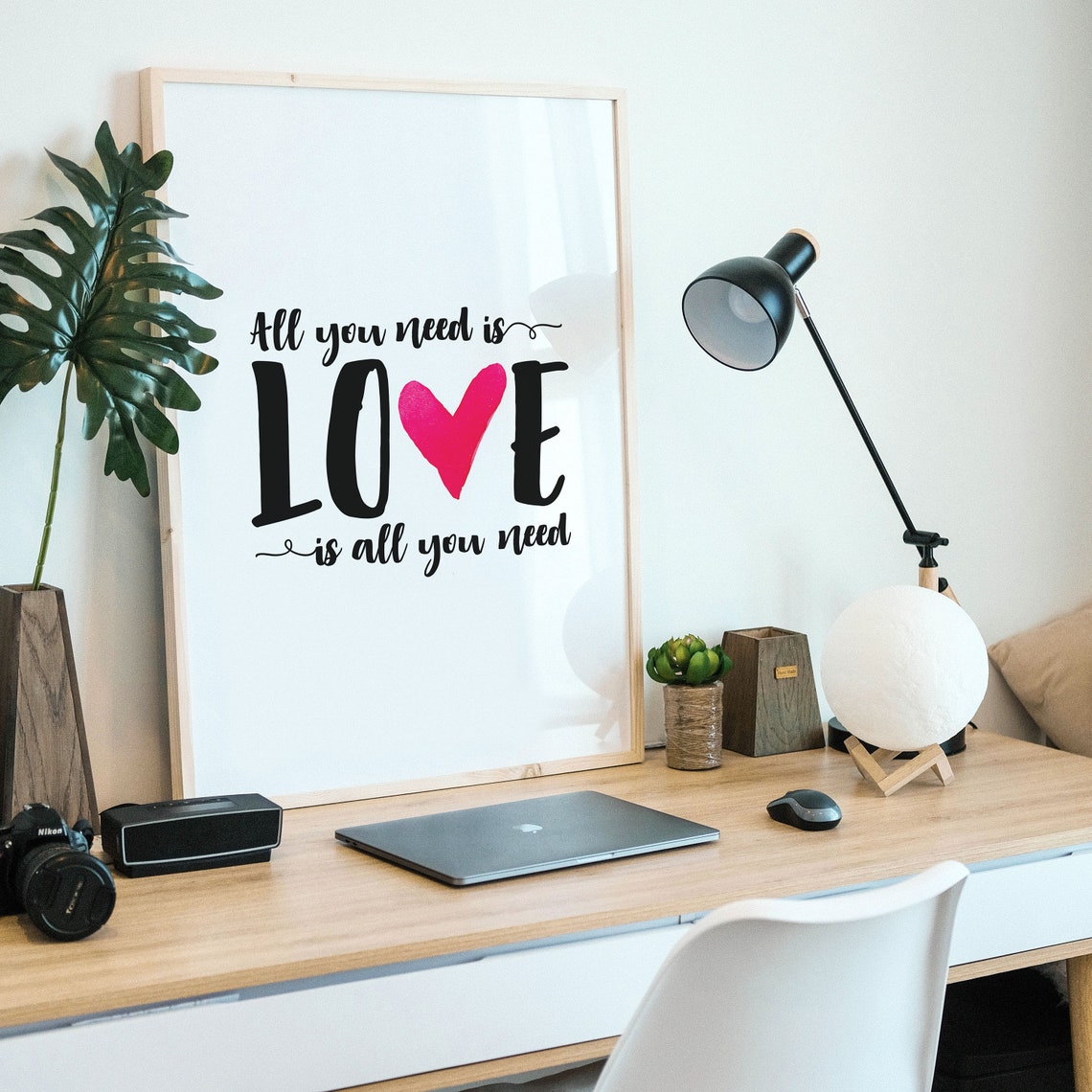 All You Need Is Love Wall Art Love Is All You Need Couple Poster Inspirational Bedroom Print Family Love Quote Instant - Image 2