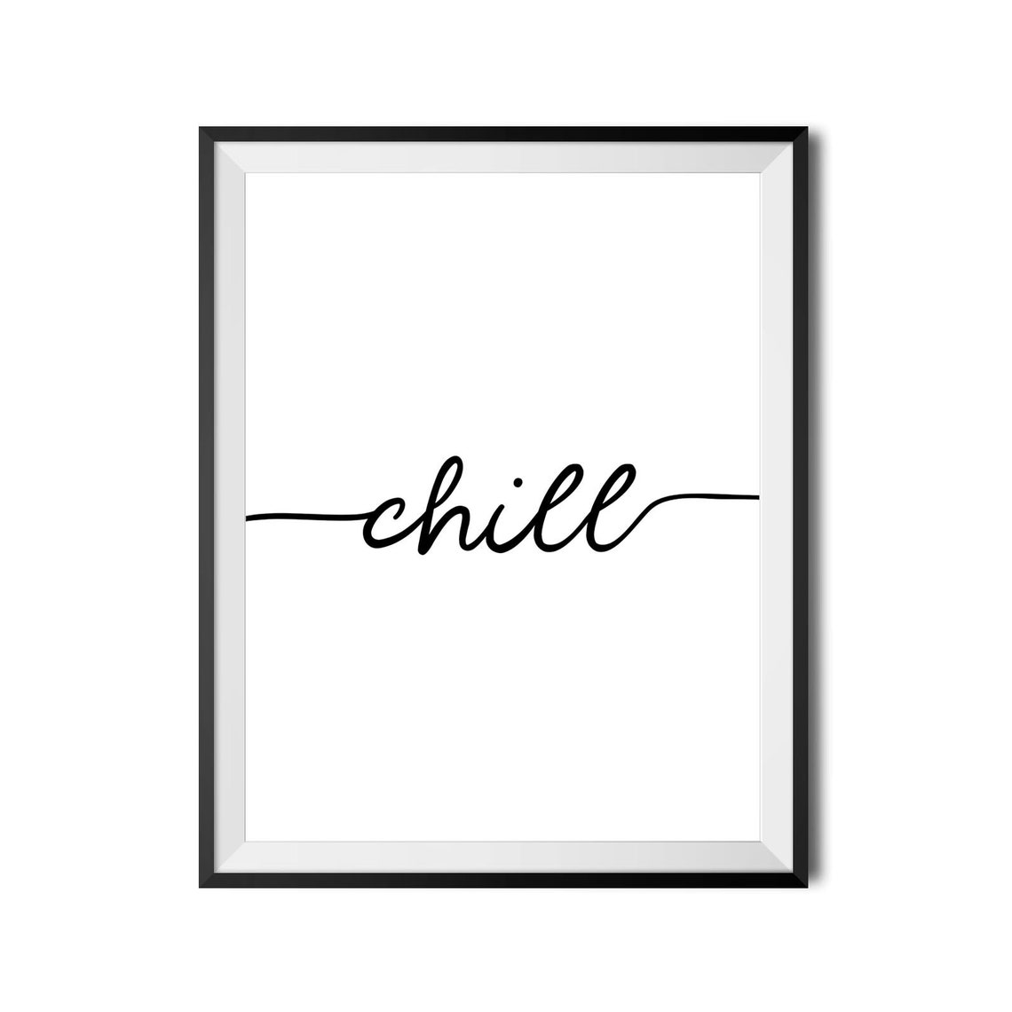 Chill Minimalist One Line Script Relaxation Calm Bedroom Poster - Image 4