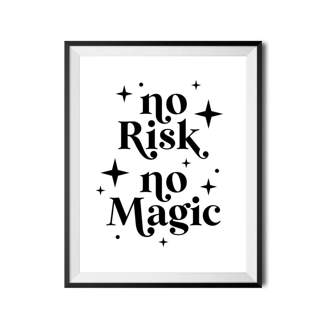 No Risk No Magic Starry Whimsical Inspirational Quote Poster - Image 4