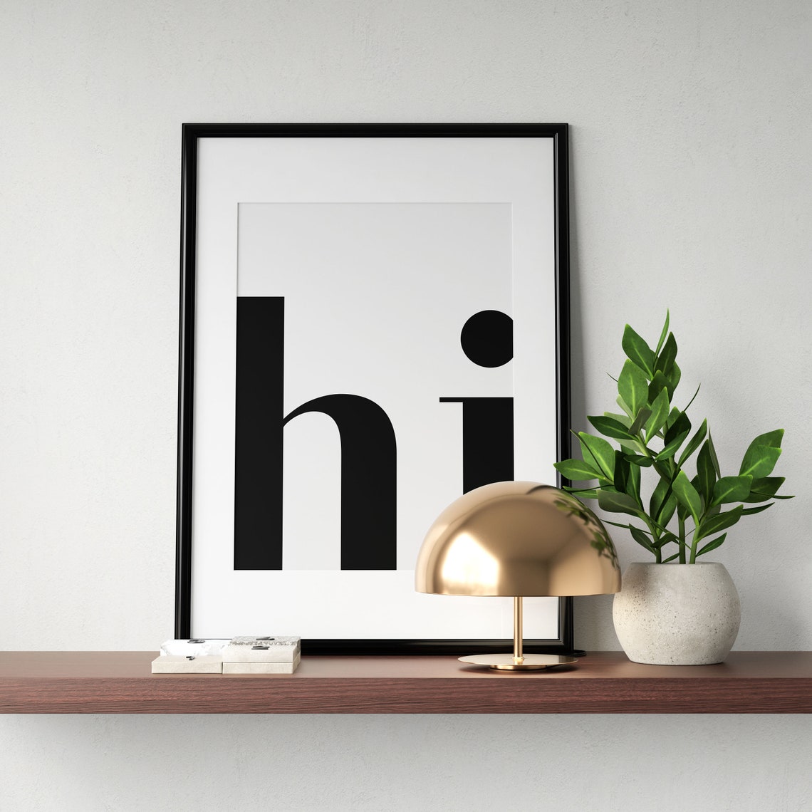 Hi Giant Lettering Minimalist Modern Entryway Greeting Poster - Image 2