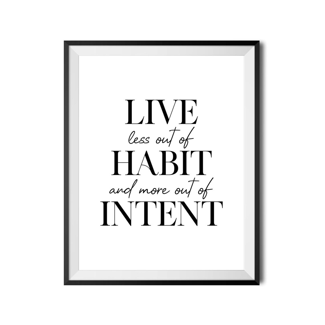 Live Less Out Of Habit And More Out Of Intent Motivational Quote Poster - Image 4