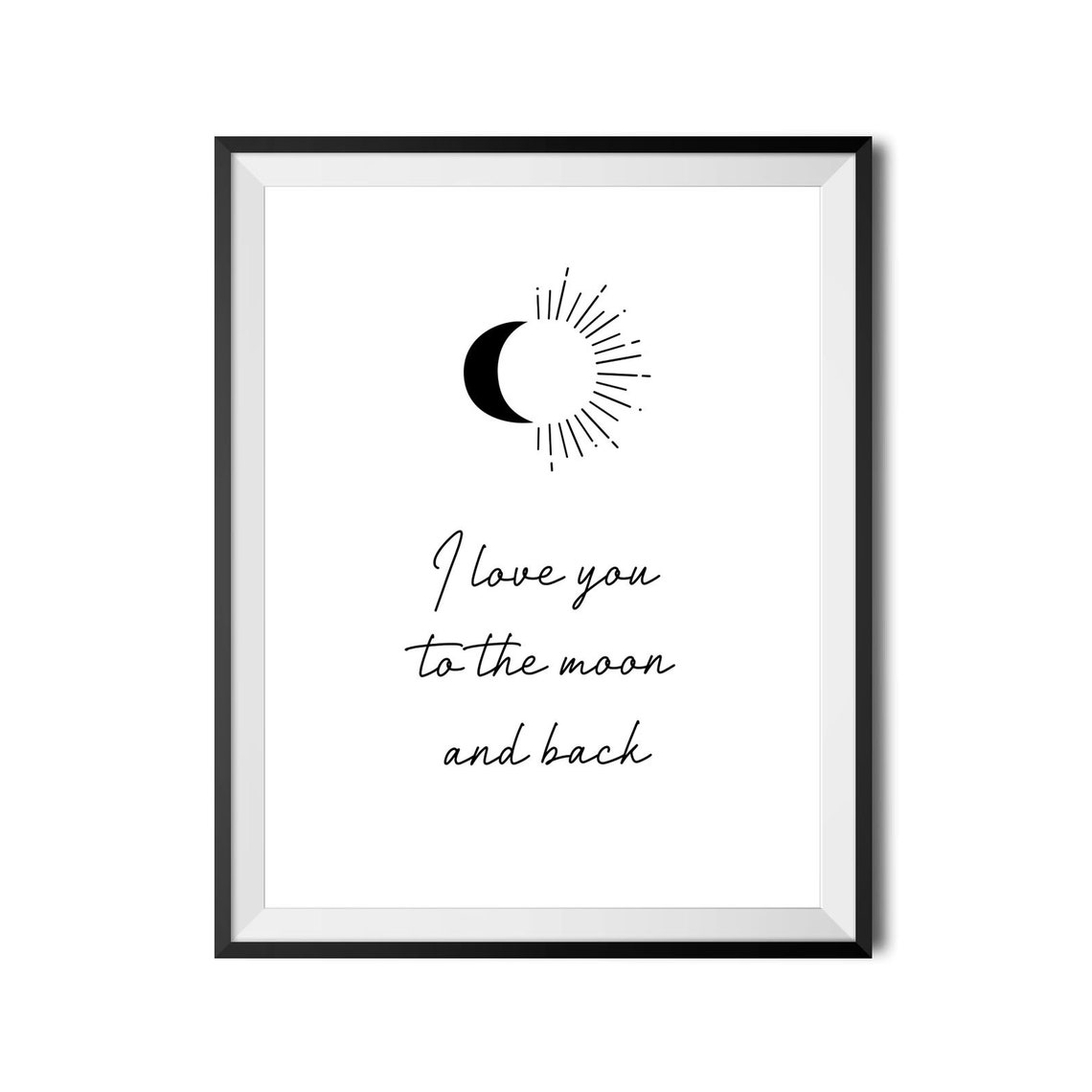 I Love You To The Moon And Back Sweet Moon Icon Quote Poster - Image 4