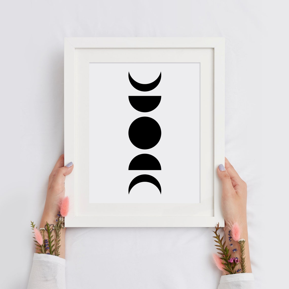 Black Moon Phase Icons Minimalist Celestial Boho Wall Decor Poster - Image 2