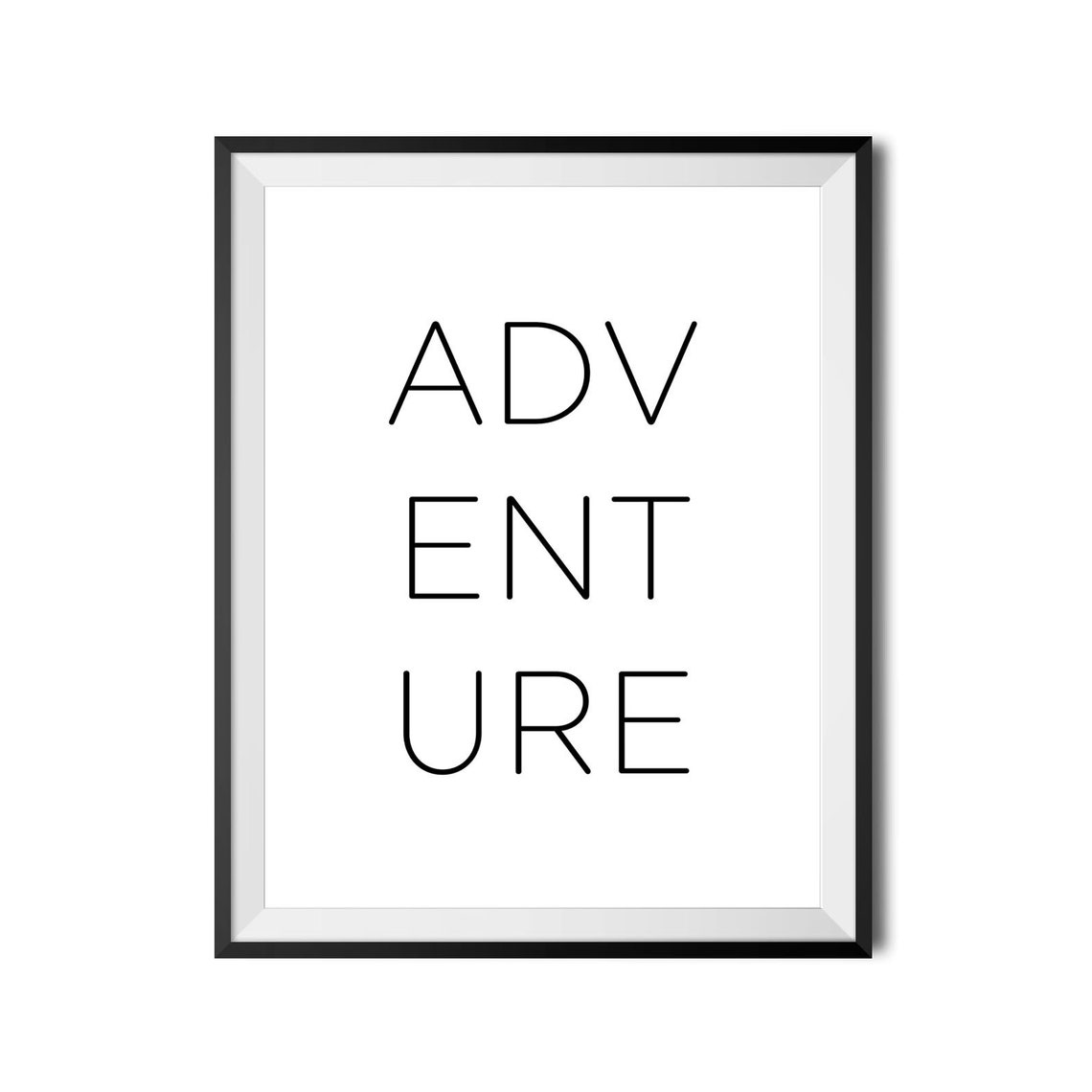 Adventure Split Letter Typography Minimalist Modern Home Wall Art - Image 4