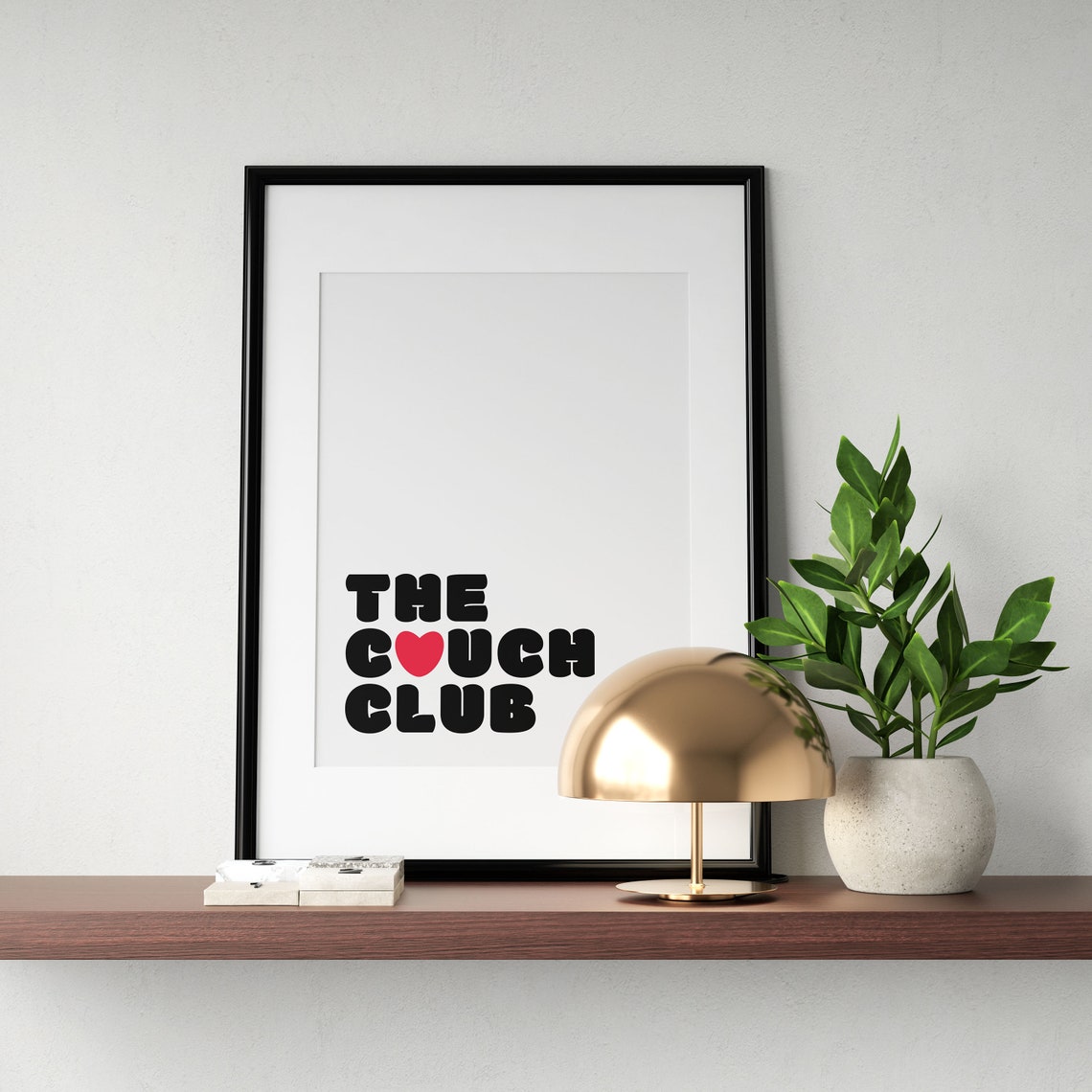 The Couch Club Funny Retro Heart Typography Living Room Poster - Image 3