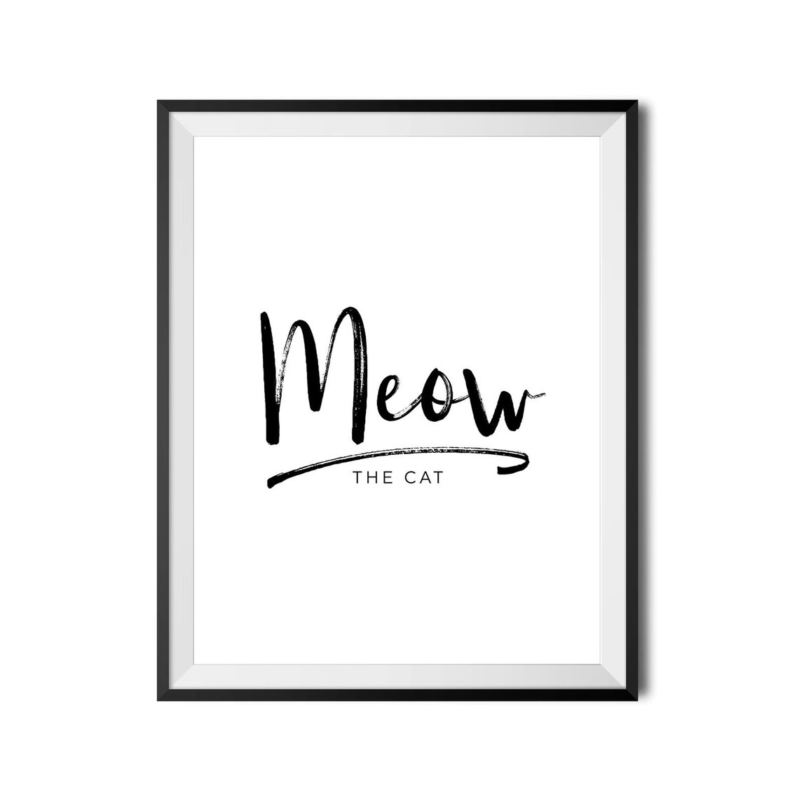 Meow The Cat Brush Script Quote Poster Minimalist for Cat Lovers - Image 4