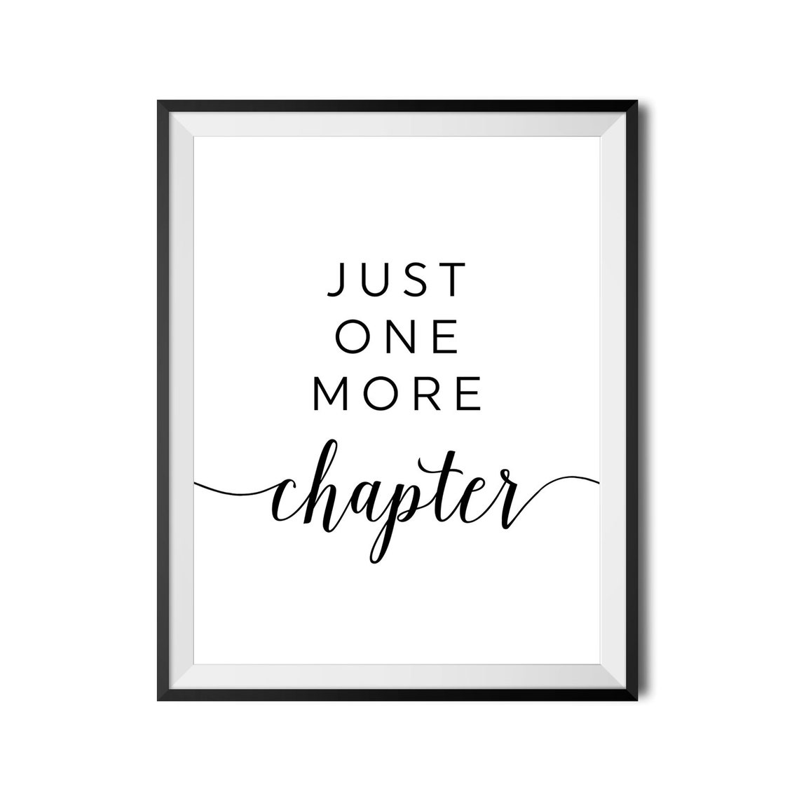 Just One More Chapter Book Lover Reading Nook Script Quote Poster - Image 4