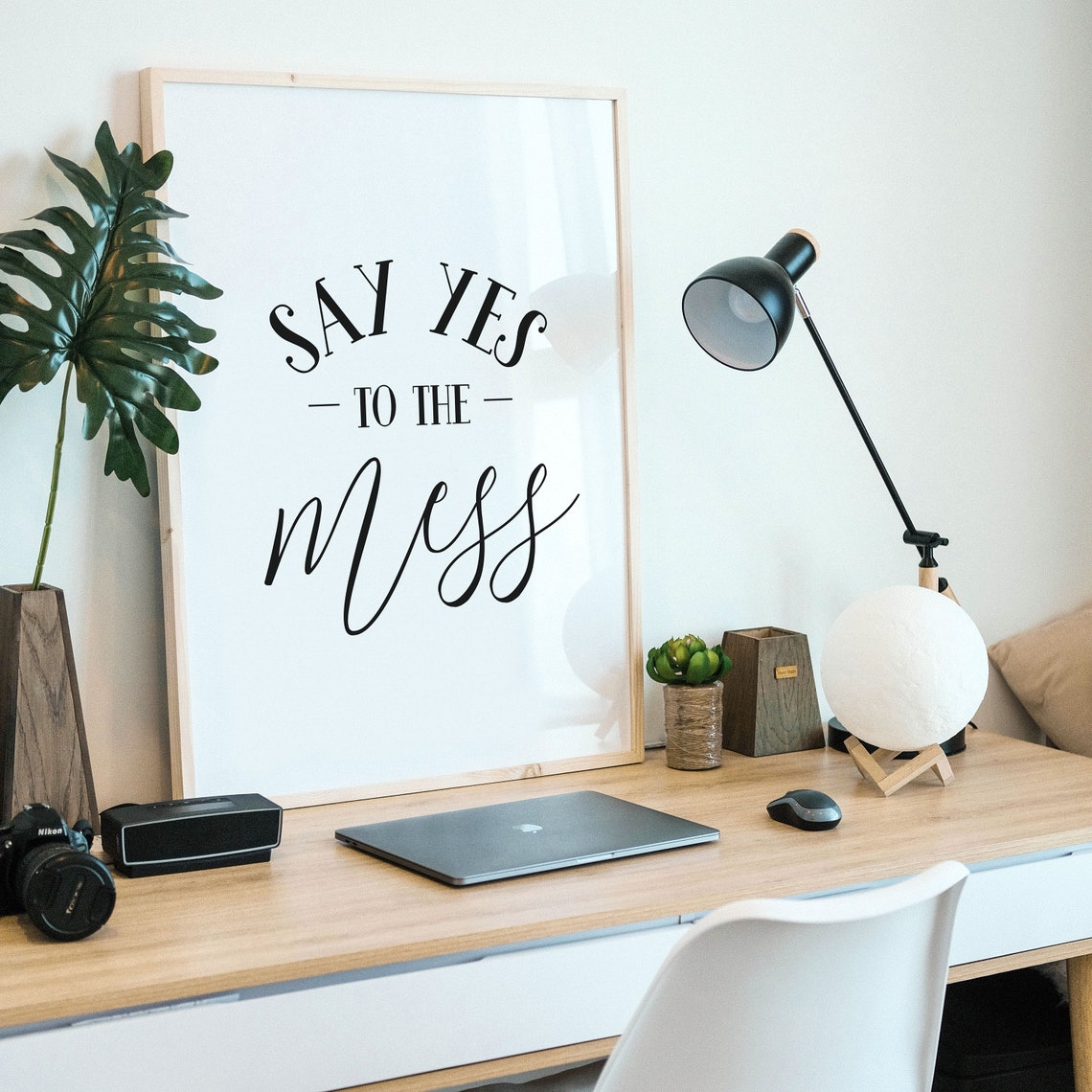 Say Yes To The Mess Playful Family Playroom Script Typography Poster - Image 3